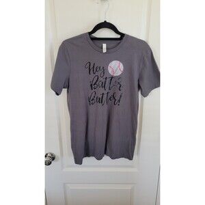 Baseball Hey Batter 100% cotton Bella Canvas tshirt sz medium